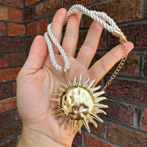 Zara Sun Cord Gold Necklace - Picture 4 of 17